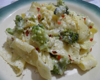 Parpadelle ao molho de brócolis.