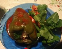 Pimentão recheado com carne moída