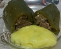 Pimentão recheado com carne moída