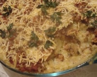 Souflé de chuchu com linguiça