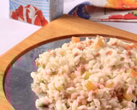 Risoto de calabresa com tomates pelados