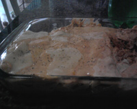 Panqueca de frango ao molho rosé