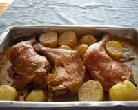 Frango assado no limão com batatas