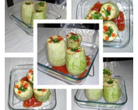 Abobrinha recheada com carne moída