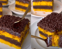 Esse é o melhor bolo de cenoura da sua vida: recheio e cobertura de brigadeiro deixa a receita ainda mais especial