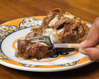 Torta de banana com chocolate aerado