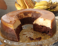 Bolo pudim de chocolate delicioso