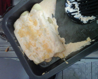 Panqueca com frango ao molho