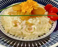 Risoto de queijo brie com damasco especial