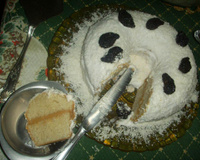 Bolo de coco e doce de leite