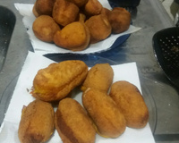 Bolinho de abóbora com carne seca e mussarela