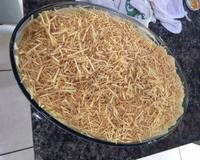 Batata recheada em travessa