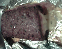 Bolo de carne moída recheado com presunto e mussarela