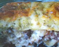 Torta de mandioca com carne seca