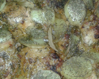 Frango assado com creme de cebola e maionese