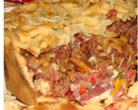 Torta de carne seca com banana da terra