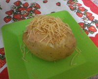 Batata recheada com estrogonofe