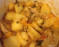 Filé de polaka com batata ao molho