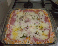 Lasanha de camarão com requeijão