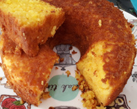 Bolo de laranja com casca batido no liquidificador