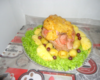 Pernil assado com abacaxi