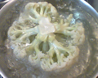 Couve-flor recheada com camarão