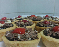 Tortilha de chocolate com morango