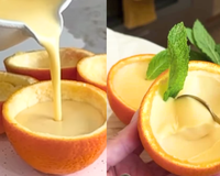 A sobremesa de laranja que destronou a mousse de maracujá aqui em casa: panacota de 3 ingredientes pronta em 10 minutos (adoro servir na casca da laranja)