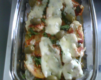 Filé de peixe assado com batatas