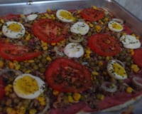 Pizza portuguesa de pão de forma