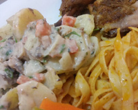 Salada de batata com sardinha em lata