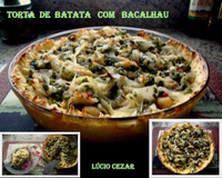 Torta de batata com bacalhau