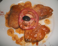 Cação ao molho vermelho do Marcelo