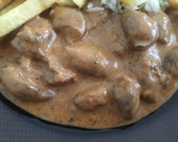 Estrogonofe de coração de galinha