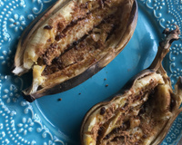 Banana cozida de microondas