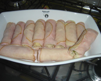 Canelone invertido com frios e queijo branco