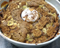 Bolo diet de banana, sem farinha e sem açúcar