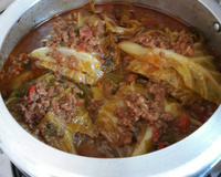 Carne moída com repolho na pressão