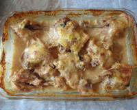 Frango assado com creme de cebola e maionese