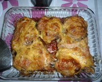 Frango assado com creme de cebola e maionese