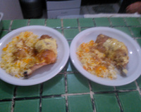 Frango assado com creme de cebola e maionese