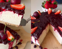 Cheesecake de frutas vermelhas: sobremesa cremosa e fácil para impressionar sua família neste Natal