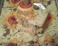 Torta de pão de forma de frango cremoso