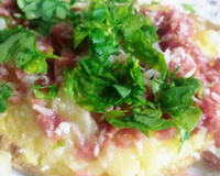 Batata recheada de micro-ondas