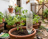 Aprendi com um jardineiro como manter as plantas saudáveis e firmes usando uma garrafa PET: dica é ideal para o período de férias e ainda poupa tempo