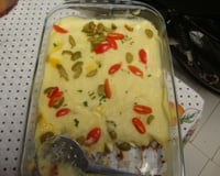 Escondidinho de carne seca com purê de batatas