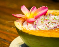 Ceviche de coco verde
