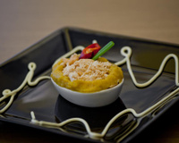 Escondidinho de bacalhau, opções (peixe, frango ou carne moida ou desfiada)