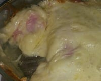 Purê de batata com recheio de queijo e presunto