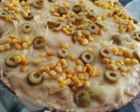 Macarrão gratinado com frango e queijos